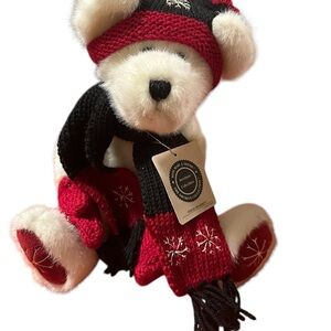 Boyds Bears & Friends Collectible Teddy Bear with Red and Black Knit Outfit